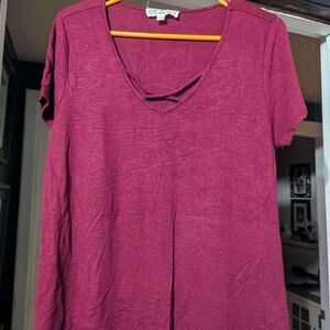 Pink Rose Burgundy Top